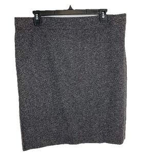 Lord &‎ Taylor Womens 14 Skirt Gray  Black Tweed Herringbone Knee Length Pencil